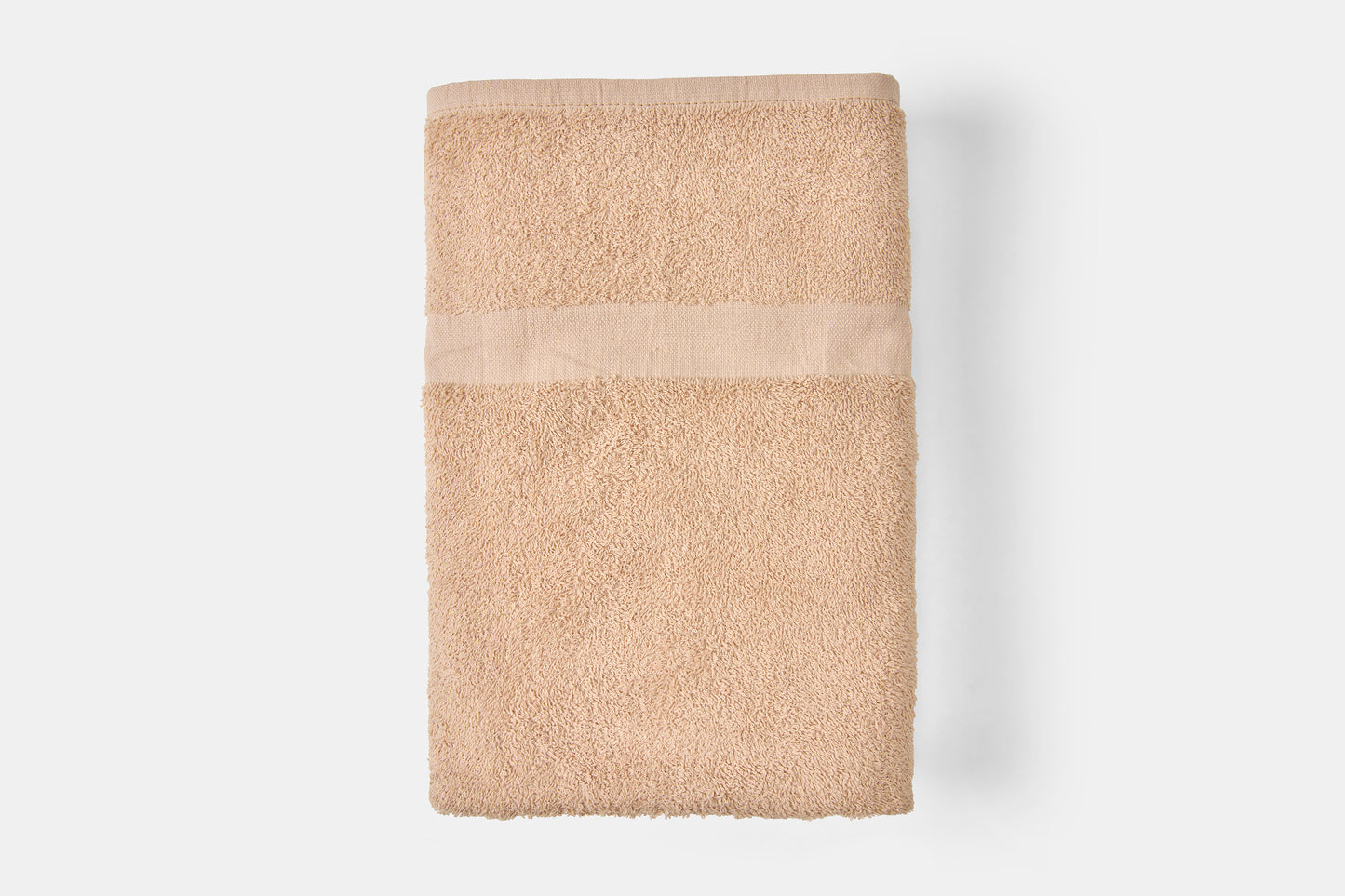Hotel Bath Towel Terry Cotton Poly Thomaston Cam Folded Beige