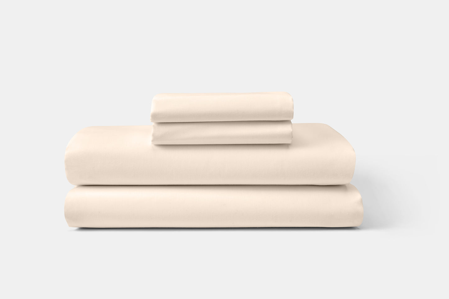 Hotel Bed Sheet Stack Bone Percale T200 CottonPoly Thomaston