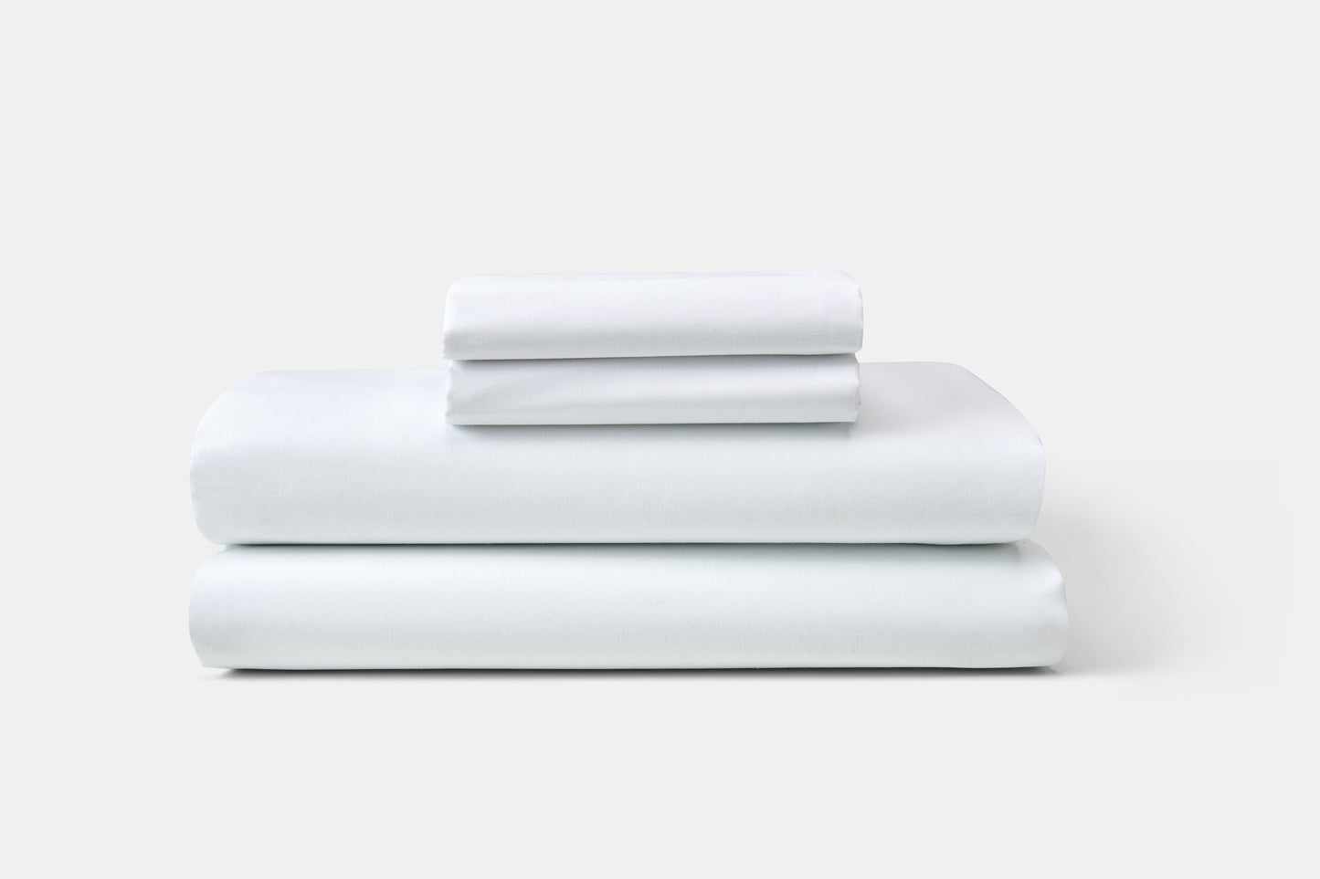 Hotel Bed Sheet Stack White Percale T200 CottonPoly Thomaston