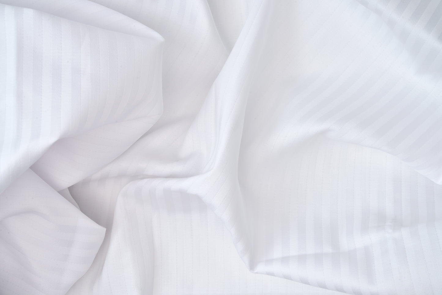 Hotel Bed Sheet White Fabric Sateen T310 CottonPoly Satin Stripe