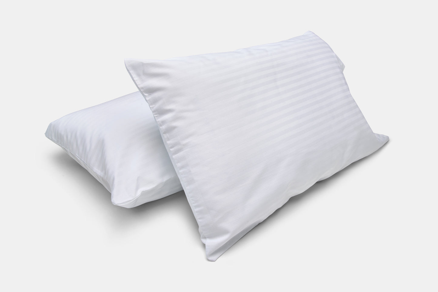 Hotel Pillowcases White on Pillows Sateen T310 CottonPoly Satin Stripe