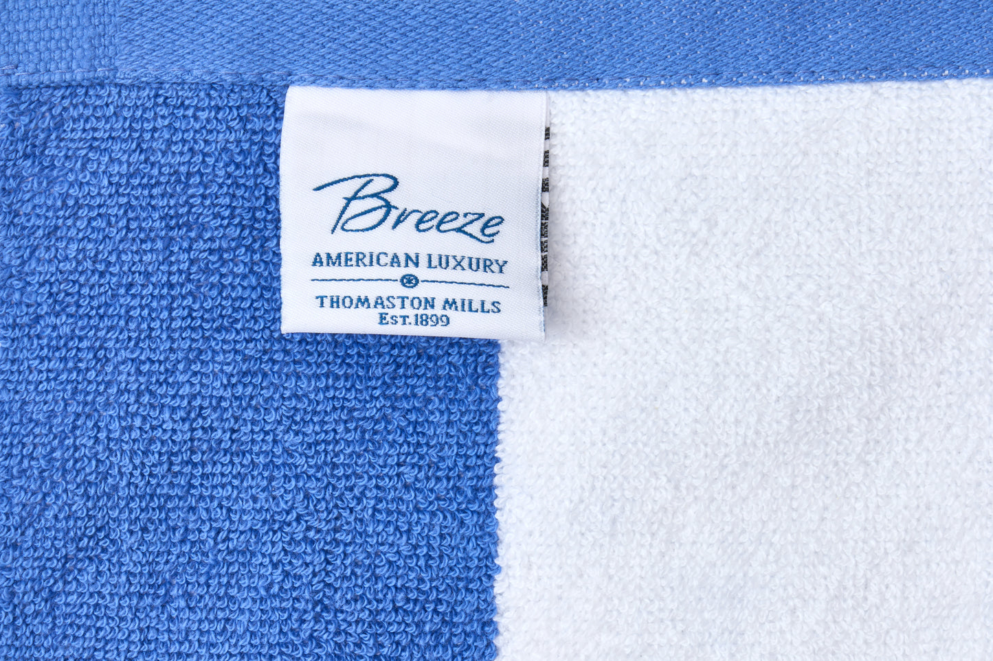 Hotel Pool Towel Luxury Terry Combed Cotton Breeze label blue