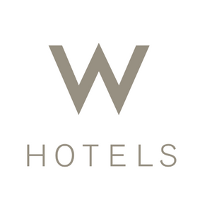 W Hotels logo in beige on a white background