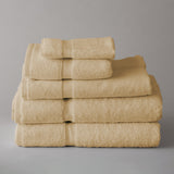 Thomaston Mills Beige Royal Suite Dobby Towels Folded and Stacked