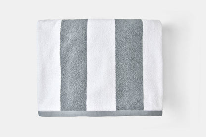 Hotel Pool Towel Luxury Terry Combed Cotton Breeze Gray Overhead