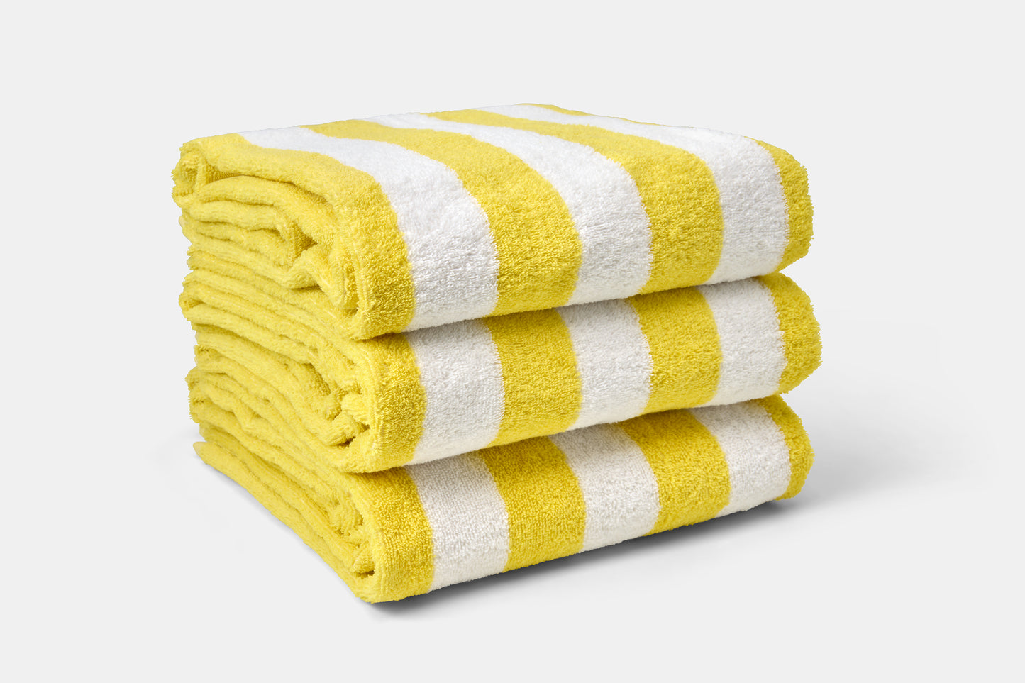Hotel Pool Towel Yellow Stack Terry Cotton Island Stripe