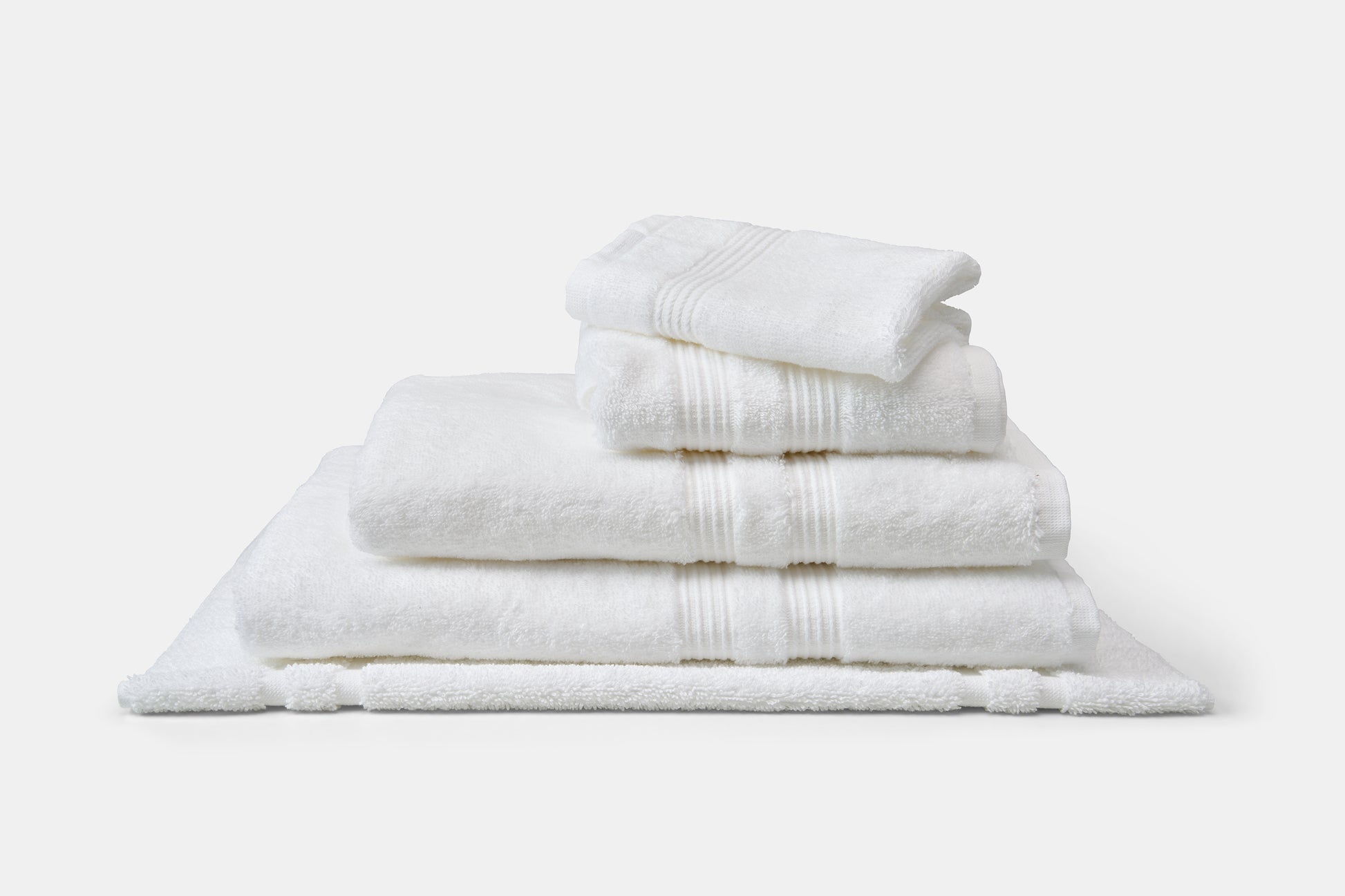 Hotel Towel Stack Luxury Terry Combed Cotton Magnolia
