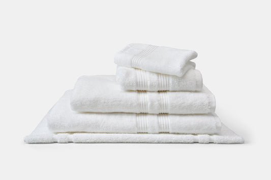 Hotel Towel Stack Luxury Terry Combed Cotton Magnolia