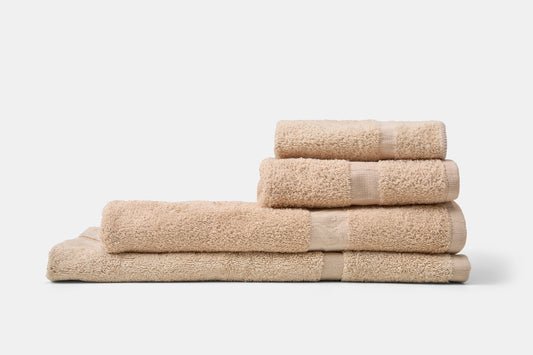 Hotel Towel Terry Cotton Poly Thomaston Cam Beige Stack
