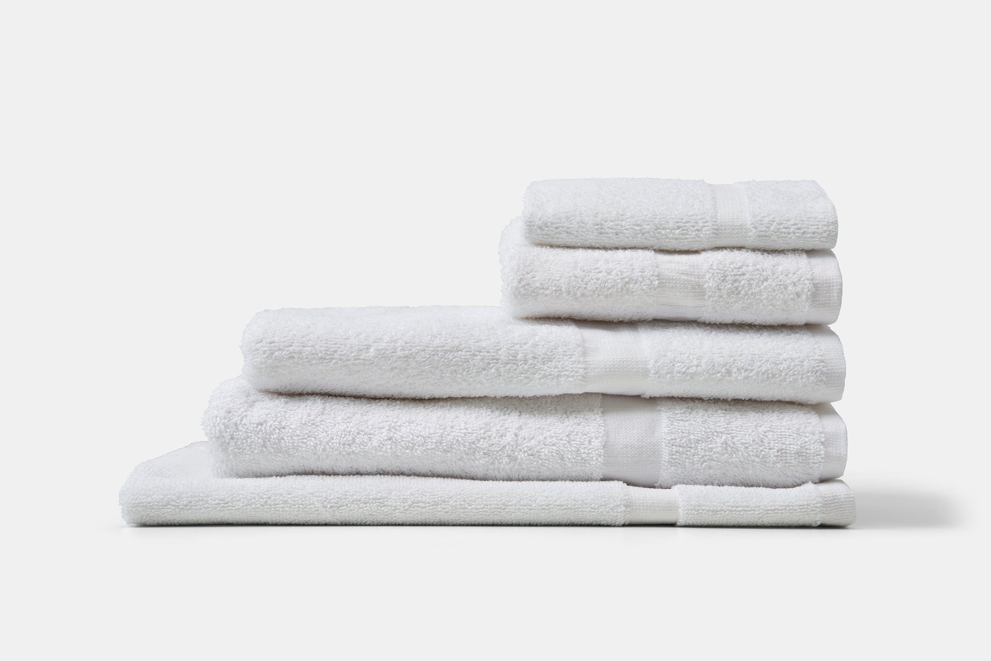Hotel Towel Terry Cotton Poly Thomaston Cam White Stack
