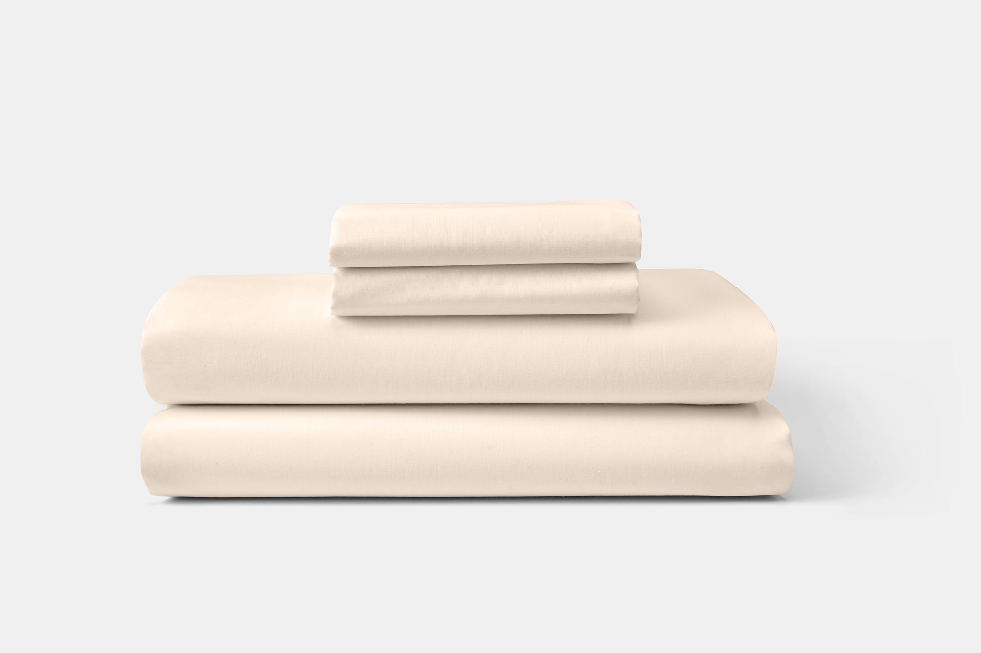 Hotel Bed Sheet Stack Bone Percale T200 CottonPoly Thomaston