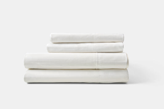 Hotel Bed Sheet Stack Sateen T310 Cotton Lineage