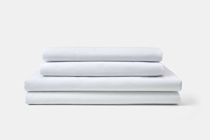 Hotel Bed Sheet Stack White Percale T250 CottonPoly Royal Suite