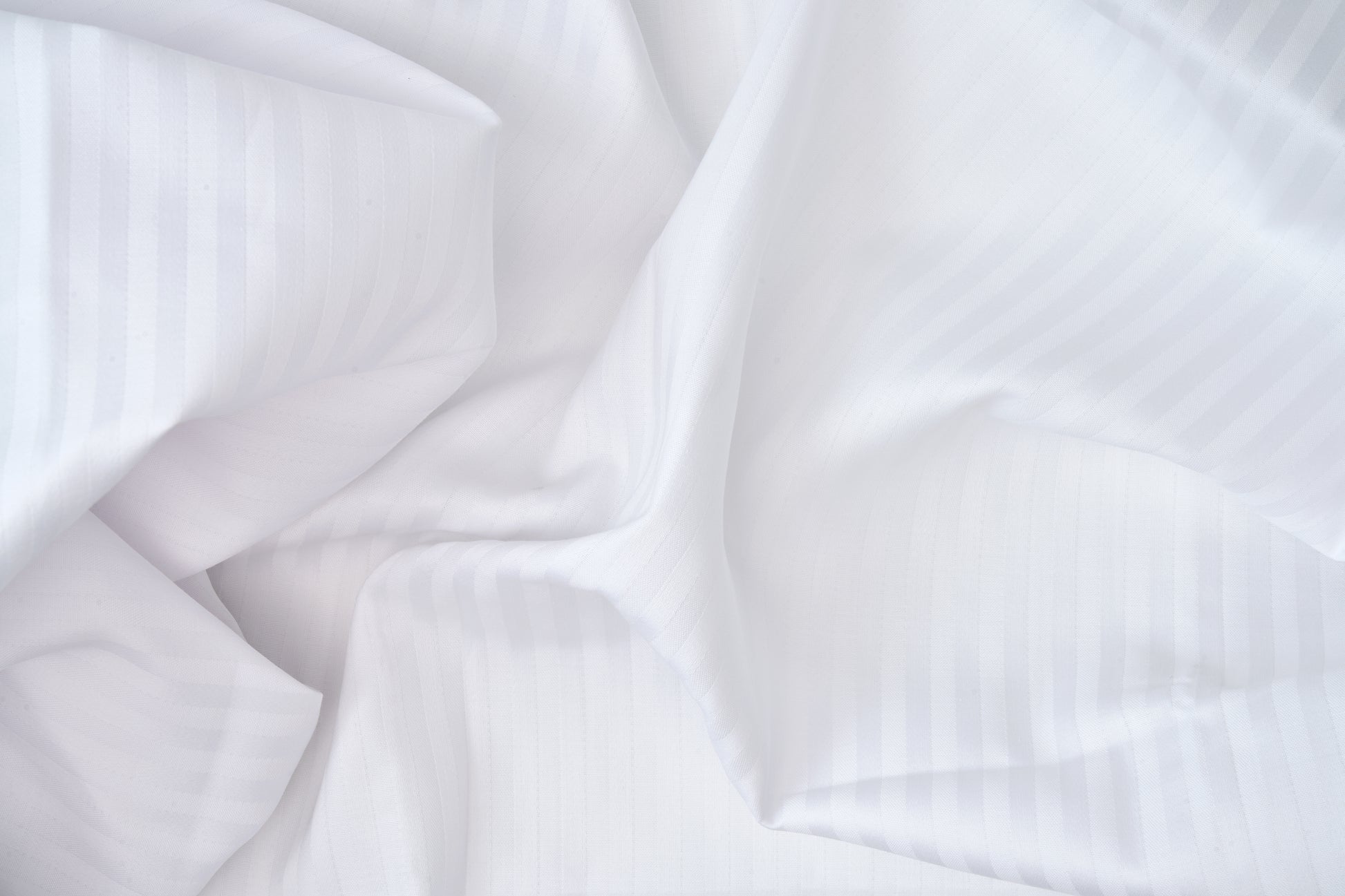 Hotel Bed Sheet White Fabric Sateen T310 CottonPoly Satin Stripe