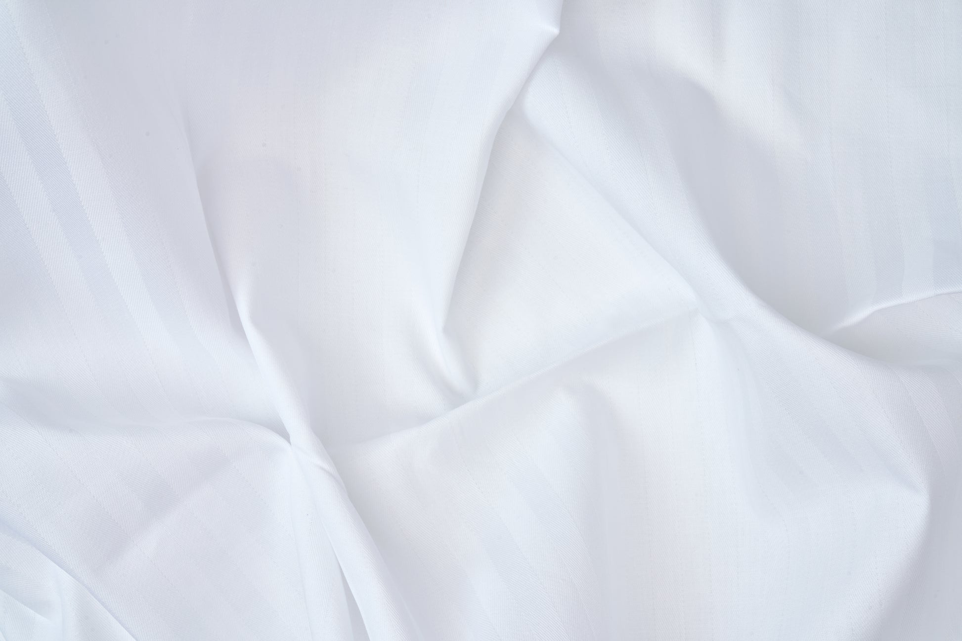 Hotel Bed Sheet White Fabric Twill T250 CottonPoly Satin Stripe