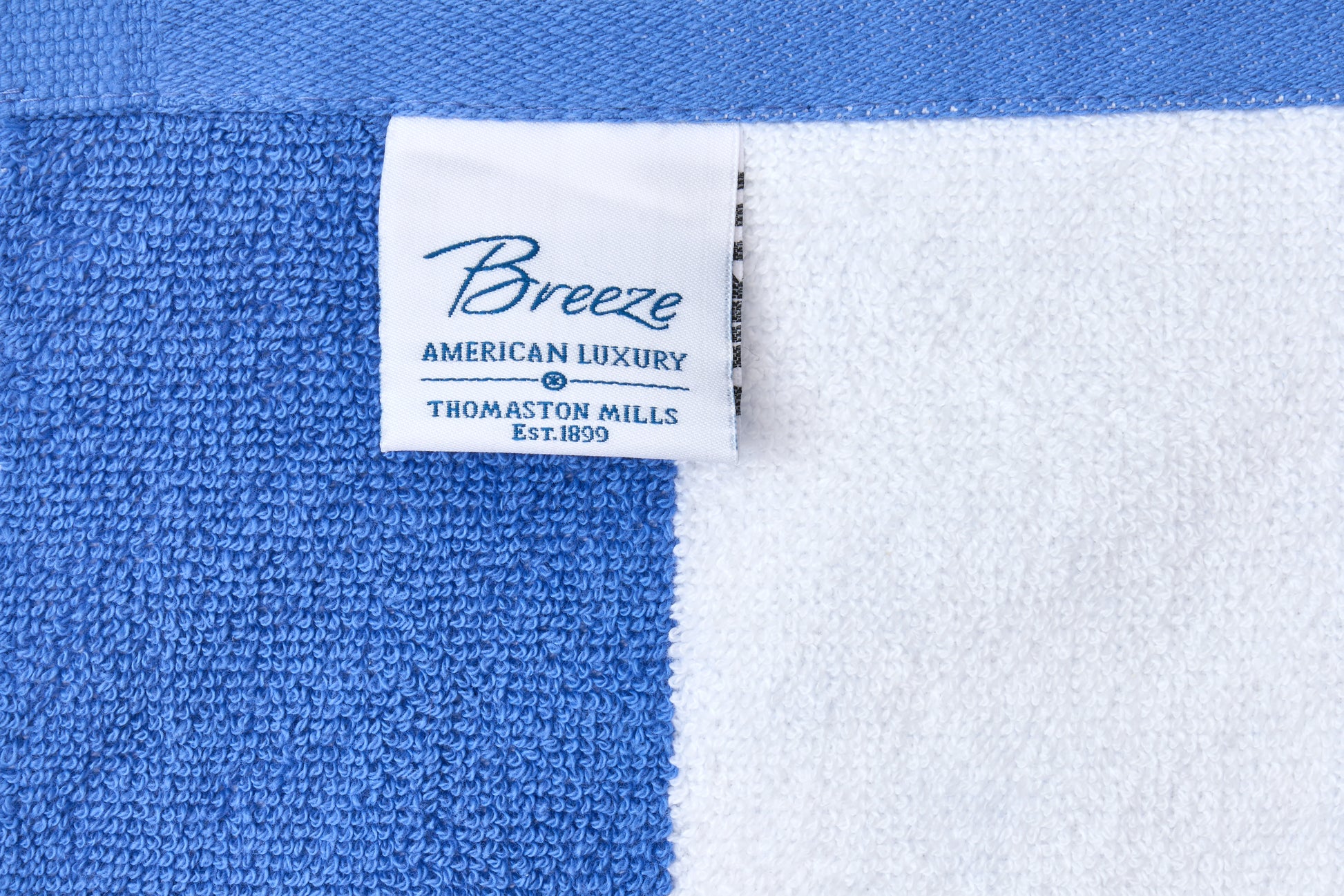 Hotel Pool Towel Luxury Terry Combed Cotton Breeze label blue