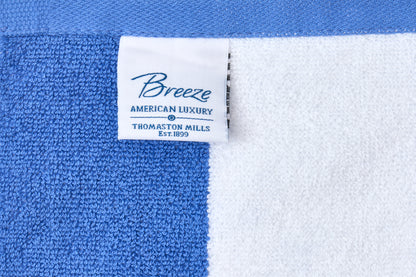 Hotel Pool Towel Luxury Terry Combed Cotton Breeze label blue