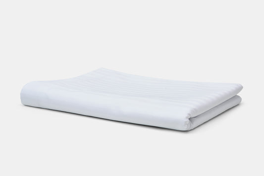 Hotel Top Sheet Folded Twill T250 Cotton Poly Satin Stripe