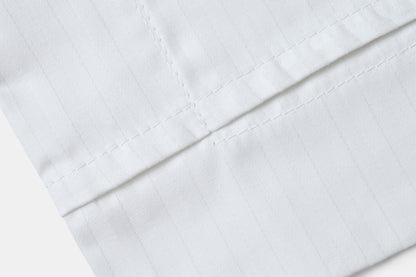 Hotel white Sham back stitching Sateen T310 CotPoly Satin Stripe