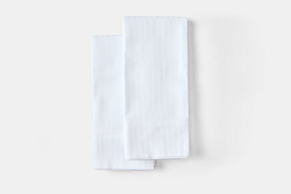 Hotel white pillowcase Sateen T310 CottonPoly Satin Stripe